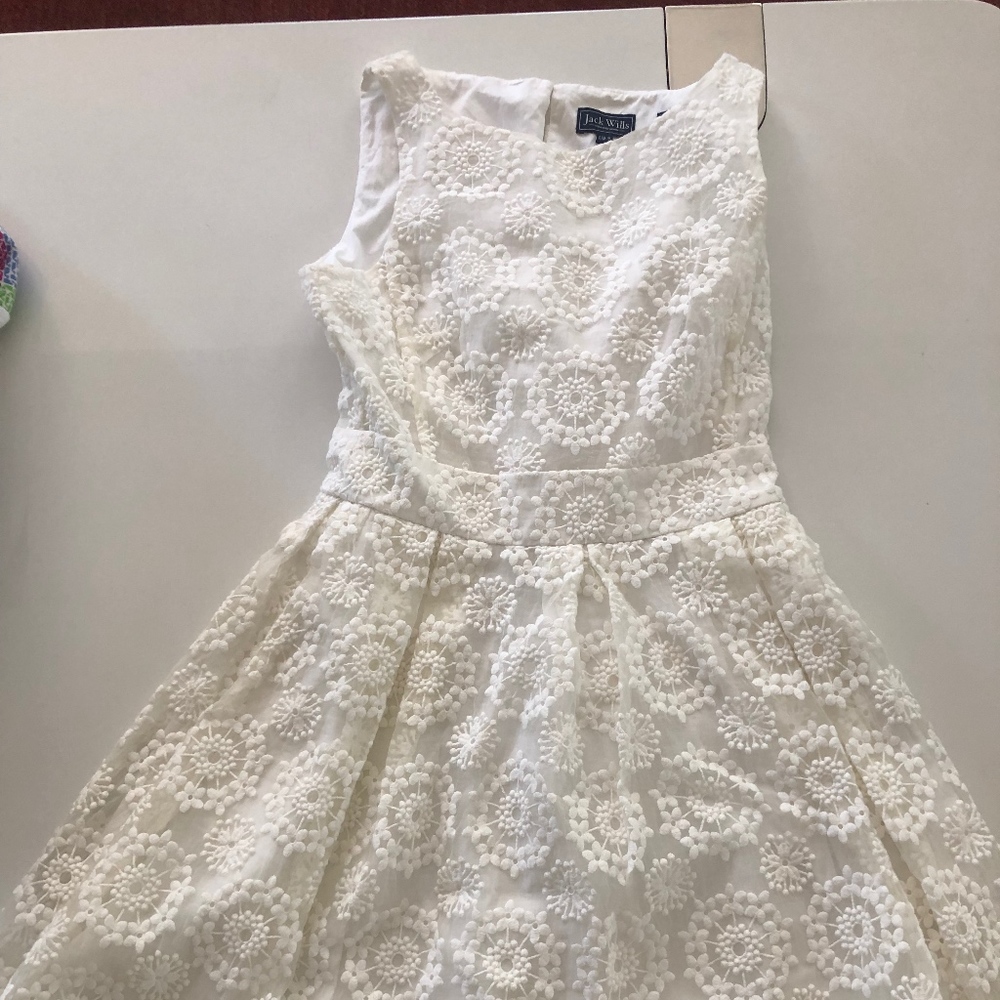 Jack Wills Ivory Lace Dress - Size 4